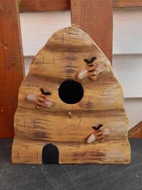 Metal Birdhouse Bird House Bee Hive Style Themed Outdoor Bird Garden Patio Decor